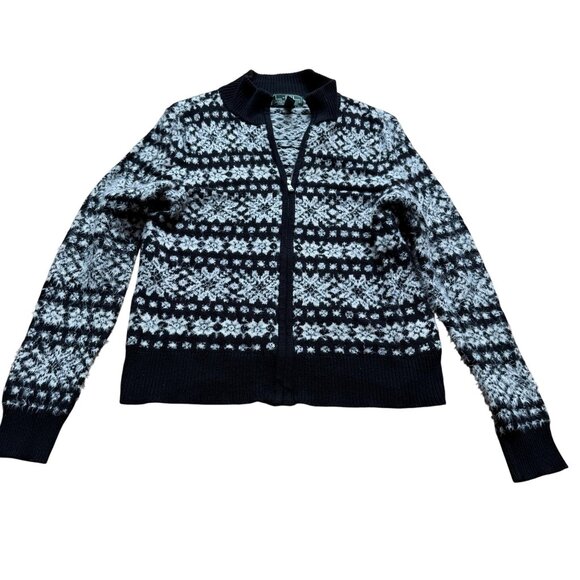 Lauren Ralph Lauren Sweaters - Fair Isle Lauren Ralph Lauren Active Size XL Black White Full Zip Cardigan